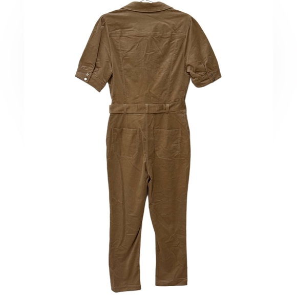 Paige NWT Mayslie Tan Corduroy Straight Ankle Jumpsuit - Picture 5 of 11